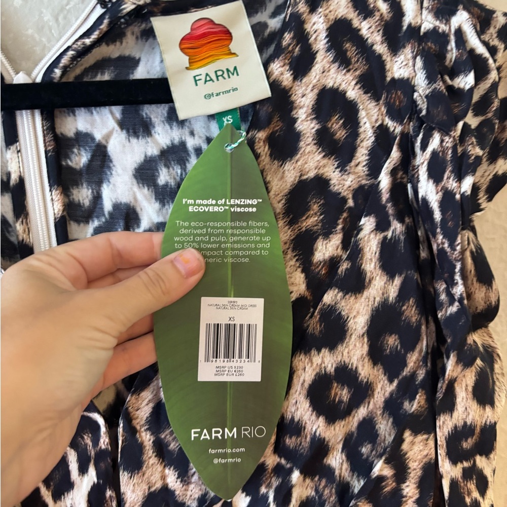 Farm Rio Leopard Print Long Sleeve Dress‎ - Picture 7 of 8